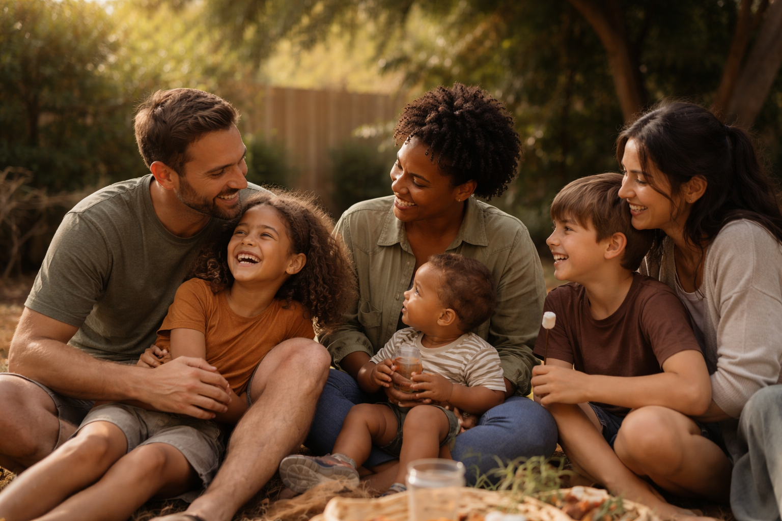 A diverse family meeting with an estate planning attorney