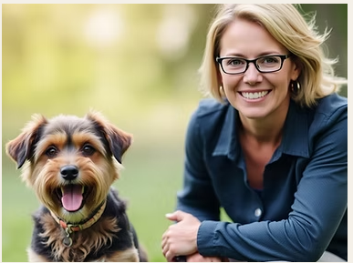 Happy pet with owner